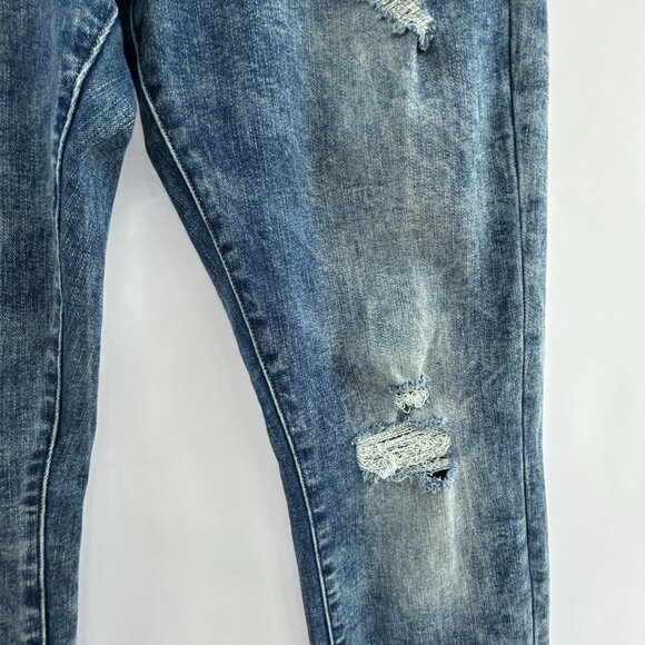 American Eagle Slim Jeans — Y2K Distressed Washed Blue Denim Men's W33 L32 - Picture 7 of 13